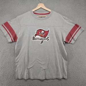 Tampa Bay Buccaneers shirt Men's XL Gray Red Short‎ Sleeve Pirate Flag NFL